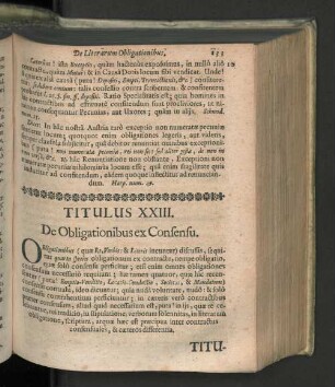 Titulus XXIII. De obligationibus ex consensu.