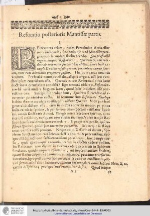 Resutatio posterioris Mantissae partis