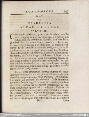 XLV De Prudentia Uitae Futurae Salutari