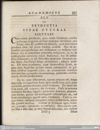 XLV De Prudentia Uitae Futurae Salutari
