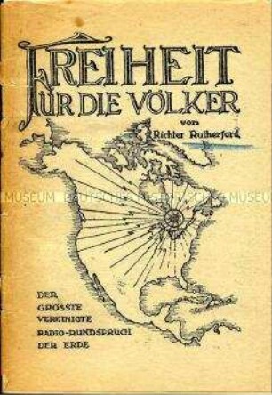 Broschüre der Internationalen Bibelforscher-Vereinigung (Wachtturm-Gesellschaft)