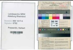 Entnazifizierung Herbert Pressentin , geb. 25.10.1903 (Studienrat)