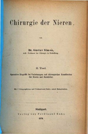 Chirurgie der Nieren, II