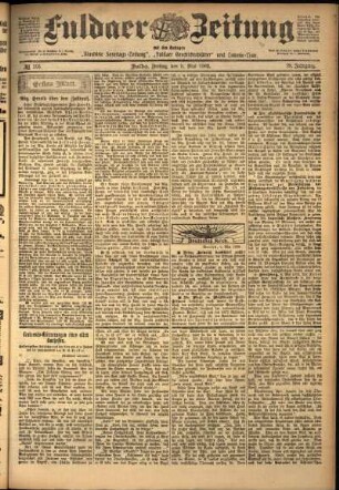 Erste Ausgabe vom Freitag, den 09. Mai 1902.
