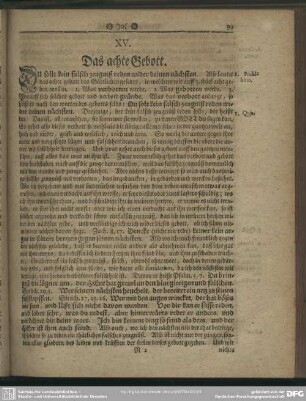 XV. Das achte Gebott
