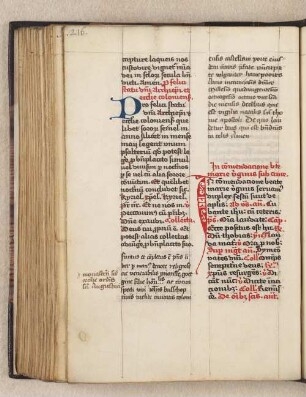 [Nachträge von der Haupthand: Ordinarius für die (nicht im Kalender verzeichneten) Offizien]