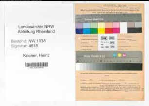 Entnazifizierung Heinz Kriener , geb. 12.12.1904 ()