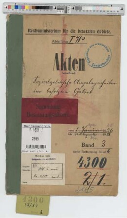 Sozialpolitische Angelegenheiten im besetzten Gebiet: Bd. 3