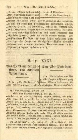 Tit. XXXI. Von Ehe-Verträgen