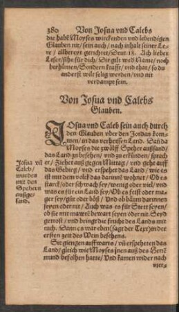 Von Josua und Calebs Glauben.