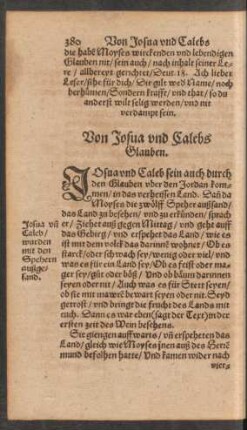 Von Josua und Calebs Glauben.