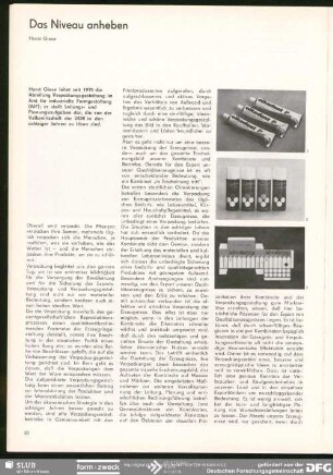 Das Niveau anheben : Formgestaltung und Gebrauchsgrafik