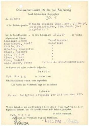 Gagg, Wilhelm Gebhard