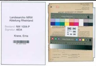 Entnazifizierung Erna Krane , geb. 13.10.1903 ()