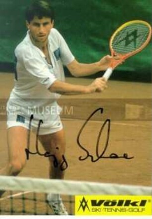 Autogrammpostkarte von Hansjörg Schwaier (Tennisspieler)