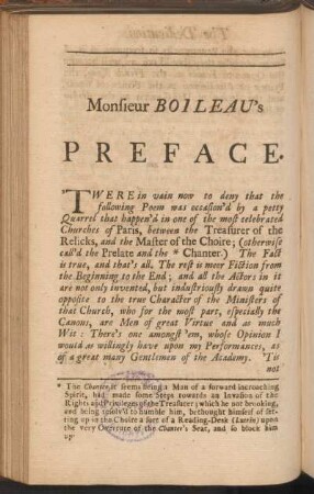 Monsieur Boileau's preface