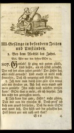 IIII. Gesänge in besondern Zeiten und Umständen
