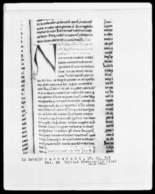 Augustinus — Augustinus, Enarrationes in psalmos — Initiale N(ovissimus dies), Folio 94recto