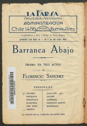Barranca abajo : drama en tres actos