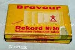 Pappschachtel für "Bravour Rekord No 50 Naturreiner Feinschnitt-Tabak Handgepackt"