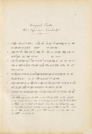 Keilschrifttexte Sargon's II. Königs von Assyrien 
