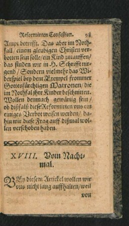 XVIII. Vom Nachtmal.