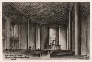Katholische Kirche, Glashütte: Perspektivische Innenansicht