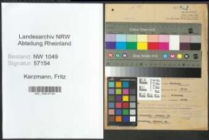 Entnazifizierung Fritz Kerzmann , geb. 07.07.1872 (Kammersaenger)