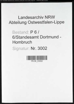 Namensverzeichnis Dortmund - Hombruch, Todesfälle