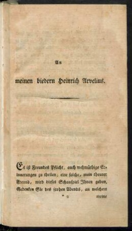 An meinen biedern Heinrich Arvelius.