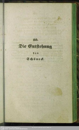 10. Die Entstehung von Schöneck