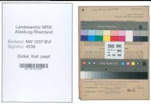 Entnazifizierung Karl Josef Dickel , geb. 22.04.1919 (Polizist)