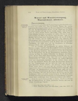 Wasser und Wasserversorgung, Mineralwässer, Abwässer.
