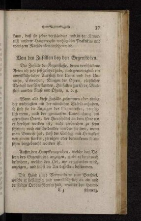 Von den Zufällen bey den Gegenstößen.
