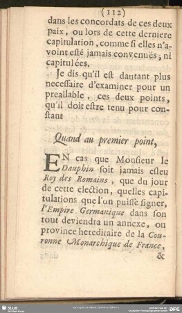 Quand au premier point