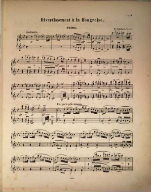 Pianoforte-Werke : zu 4 Hdn.. 1,7, Divertissement à la hongroise : op. 54
