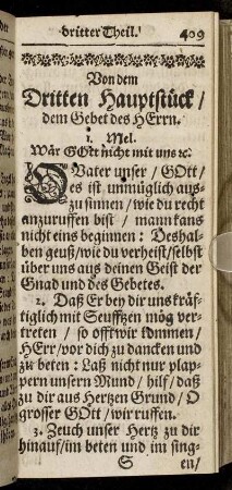 Von dem Dritten Hauptstück/ dem Gebet des Herrn.