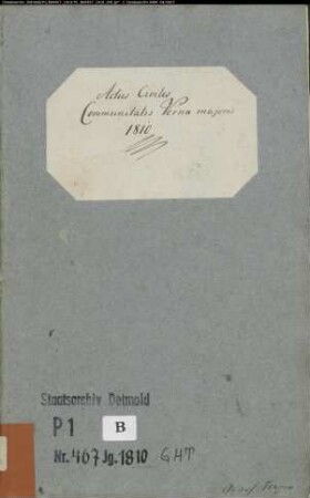 Zivilstandsregister der katholischen Gemeinde Verne, Kreis Büren (GHT 1810) (Gemeinde: Katholische Gemeinde Verne)