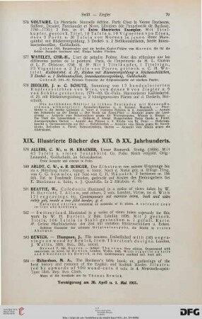 XIX. Illustrierte Bücher des XIX. und XX. Jahrhunderts (Nr. 579-649)