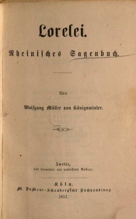 Lorelei : rheinisches Sagenbuch