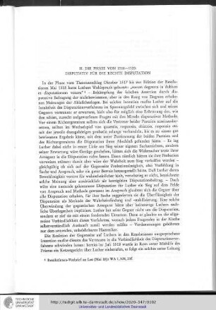 II. Kapitel: Disputativ für die rechte Disputation (1518-1520)