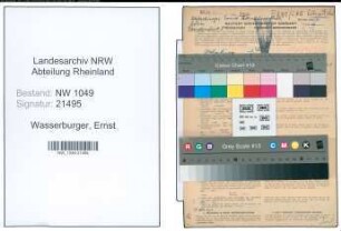Entnazifizierung Ernst Wasserburger , geb. 15.06.1886 (Handelsvertreter)