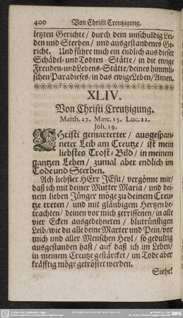 XLIV. Von Christi Creutzigung