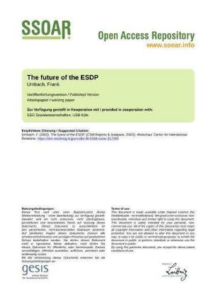 The future of the ESDP