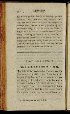Siebentes Kapitel. Von dem bösartigen Fieber.