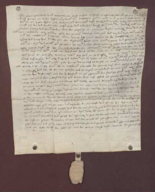 Gültverschreibung des Hans Eschelbach und seiner Frau Margarethe, beide zu Ispringen, über zehn Gulden Hauptgut, für das sie jährlich einen Gulden an das Frauenkloster zu Pforzheim zahlen.