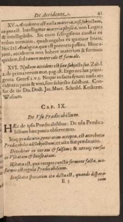 Cap. IX. De Usu Praedicabilium.