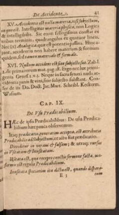 Cap. IX. De Usu Praedicabilium.