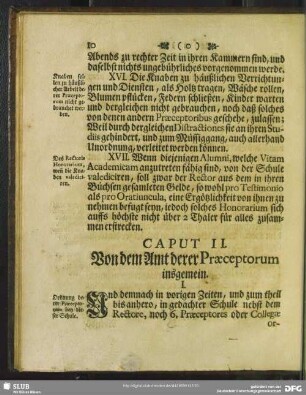 Caput II. Von dem Amt derer Praeceptorum insgemein