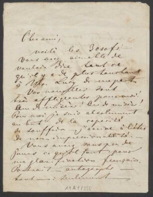 Richard Wagner (1813-1883) Autographen: Brief von Richard Wagner an Auguste de Gaspérini - BSB Autogr.Cim. Wagner, Richard.85